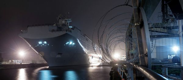The Vladivostok amphibious assault ship of the Mistral class at the STX Europe shipyard in Saint-Nazaire The Vladivostok amphibious assault ship of the Mistral class at the STX Europe shipyard in Saint-Nazaire - Sputnik International