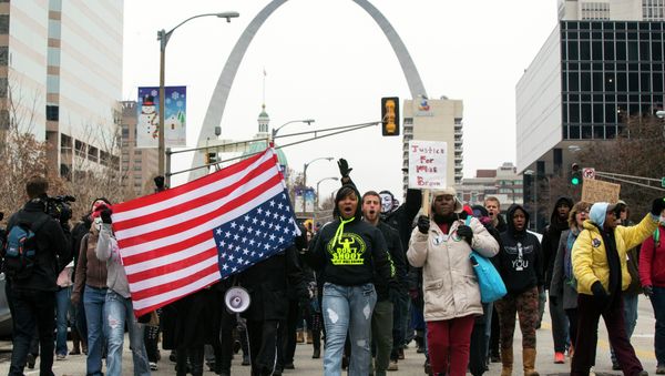 A week-long protest march across Missouri over the killing of unarmed African-American teenager Michael Brown by officer Wilson finished on Friday, with civil rights leader Cornell William Brooks calling for police reforms. A week-long protest march across Missouri over the killing of unarmed African-American teenager Michael Brown by officer Wilson finished on Friday, with civil rights leader Cornell William Brooks calling for police reforms. - Sputnik International