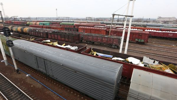 Freight train carrying wreckage pieces of Malaysia Airlines Boeing in Kharkiv region Freight train carrying wreckage pieces of Malaysia Airlines Boeing in Kharkiv region - Sputnik International