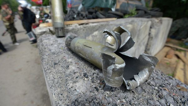 Shell fragments found following an airstrike launched by the Ukrainian military on the Lugansk border checkpoint. (File) - Sputnik International