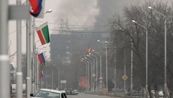 The view of the Press House in Grozny, where a counter-terrorism operation was conducted by the Chechen Interior Ministry forces. The view of the Press House in Grozny, where a counter-terrorism operation was conducted by the Chechen Interior Ministry forces. - Sputnik International