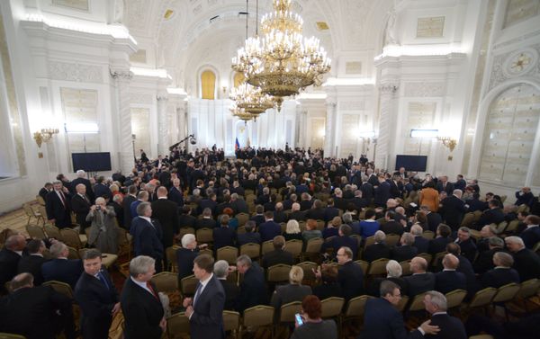 Vladimir Putin delivers annual Presidential Address to Federal Assembly Vladimir Putin delivers annual Presidential Address to Federal Assembly - Sputnik International
