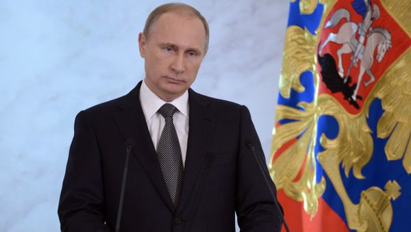 December 4, 2014. Russian President Vladimir Putin delivers the annual Presidential Address to the Federal Assembly at the Kremlin's St. George's Hall. December 4, 2014. Russian President Vladimir Putin delivers the annual Presidential Address to the Federal Assembly at the Kremlin's St. George's Hall. - Sputnik International