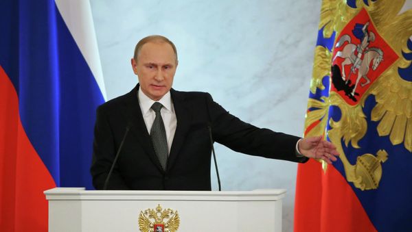 Russian President Vladimir Putin delivers the annual Presidential Address to the Federal Assembly Russian President Vladimir Putin delivers the annual Presidential Address to the Federal Assembly - Sputnik International