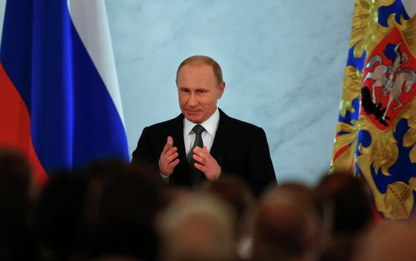 Russian President Vladimir Putin delivers the annual Presidential Address to the Federal Assembly Russian President Vladimir Putin delivers the annual Presidential Address to the Federal Assembly - Sputnik International