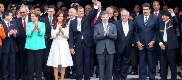 South American leaders at the inauguration ceremony for the new UNASUR headquarters building in Quito, Ecuador, December 5, 2014. - Sputnik International