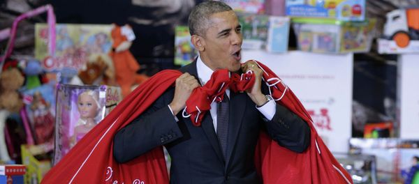 U.S. President Barack Obama with gifts by Christmas for children of military-infantrymen U.S. President Barack Obama with gifts by Christmas for children of military-infantrymen - Sputnik International