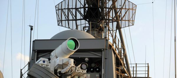 The laser weapon system (LaWS) is tested aboard the USS Ponce amphibious transport dock during an operational demonstration while deployed in the Gulf. File photo - Sputnik International