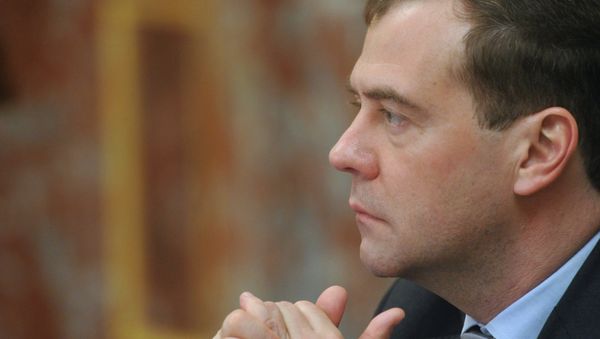 Russian Prime Minister Dmitry Medvedev meeting with miniters Russian Prime Minister Dmitry Medvedev meeting with miniters - Sputnik International