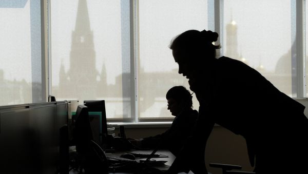 Employees in the new office of RTS stock exchange. - Sputnik International