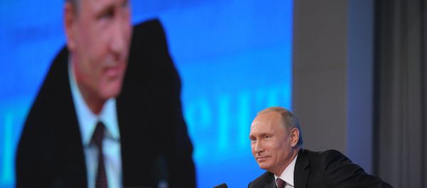 Russian President Vladimir Putin at major press coference on December 19, 2013. - Sputnik International