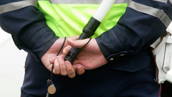A traffic officer saved scores of schoolchildren by preventing a head-on collision, involving a bus carrying teenagers and a truck - Sputnik International