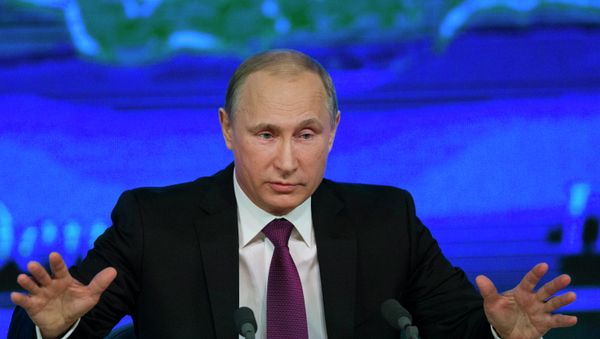Russian President Vladimir Putin speaks during his annual news conference in Moscow - Sputnik International