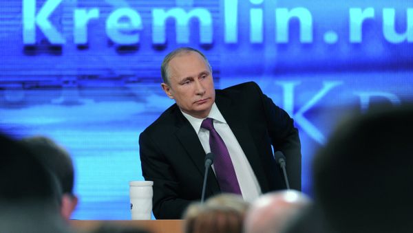 Russian President Vladimir Putin speaks during his annual news conference in Moscow Russian President Vladimir Putin speaks during his annual news conference in Moscow - Sputnik International