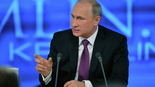 Russian President Vladimir Putin speaks during his annual news conference in Moscow Russian President Vladimir Putin speaks during his annual news conference in Moscow - Sputnik International