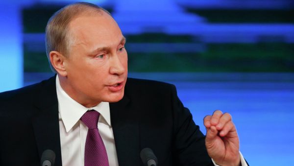 Russian President Vladimir Putin speaks during his annual end-of-year news conference in Moscow. Russian President Vladimir Putin speaks during his annual end-of-year news conference in Moscow. - Sputnik International