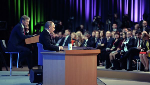 Tenth annual major news conference of Russian President Vladimir Putin Tenth annual major news conference of Russian President Vladimir Putin - Sputnik International