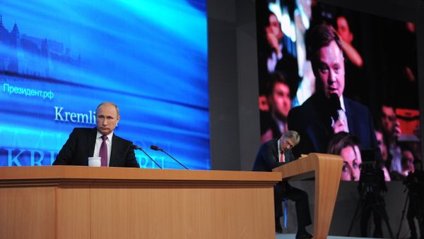 Tenth annual major news conference of Russian President Vladimir Putin Tenth annual major news conference of Russian President Vladimir Putin - Sputnik International