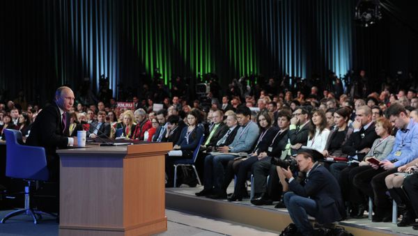 Tenth annual major news conference of Russian President Vladimir Putin Tenth annual major news conference of Russian President Vladimir Putin - Sputnik International