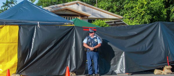 A policeman guards the scene of a stabbing attack at a home in Cairns, northern Queensland. A policeman guards the scene of a stabbing attack at a home in Cairns, northern Queensland. - Sputnik International