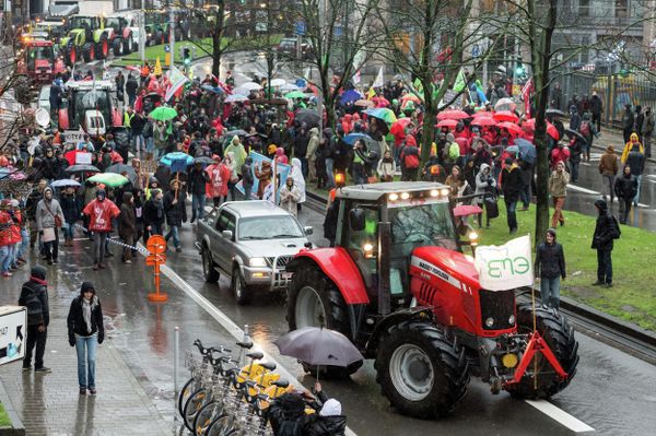 Merkel on Fire: European Farmers Protest in Brussels - Sputnik International
