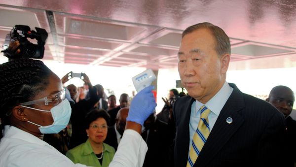 UN Secretary General Ban Ki-moon stressed that the Ebola epidemic still demands international attention, as he wrapped up his tour of West African countries impacted by the virus. UN Secretary General Ban Ki-moon stressed that the Ebola epidemic still demands international attention, as he wrapped up his tour of West African countries impacted by the virus. - Sputnik International