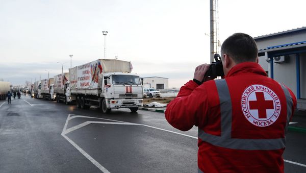 Russia’s humanitarian convoy has crossed the Russia-Ukraine border Russia’s humanitarian convoy has crossed the Russia-Ukraine border - Sputnik International