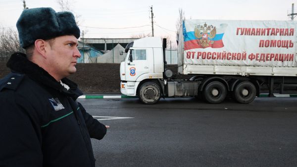 The trucks of the Russian humanitarian aid convoy for the war-torn Donbas region, have arrived in Donetsk and Luhansk The trucks of the Russian humanitarian aid convoy for the war-torn Donbas region, have arrived in Donetsk and Luhansk - Sputnik International