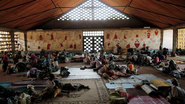 In this Monday, April 14, 2014 photo, Muslim refugees rest inside the Catholic church in Carnot, Central African Republic In this Monday, April 14, 2014 photo, Muslim refugees rest inside the Catholic church in Carnot, Central African Republic - Sputnik International