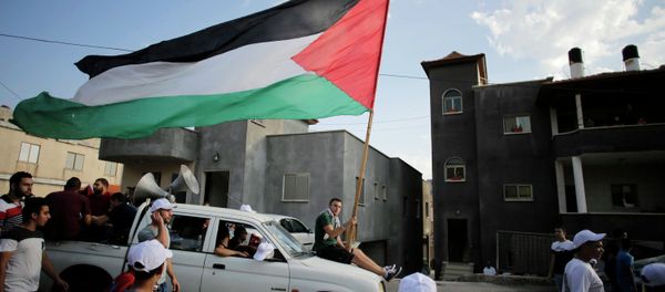 An Israeli Arab carries a Palestinian flag during a march in the northern town of Sakhnin in this October 1, 2014 file photo - Sputnik International