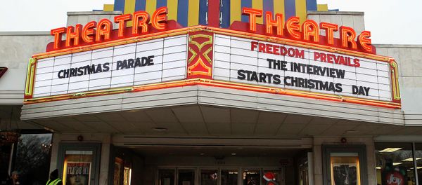 A man dressed as Santa Claus walks under the marquee at the Plaza Theatre that will be showing the movie The Interview beginning Christmas Day in Atlanta, Georgia December 23, 2014 A man dressed as Santa Claus walks under the marquee at the Plaza Theatre that will be showing the movie The Interview beginning Christmas Day in Atlanta, Georgia December 23, 2014 - Sputnik International