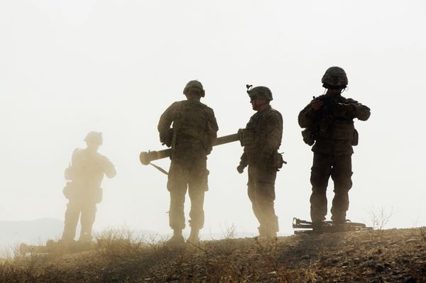 U.S. soldiers from D Troop of the 3rd Cavalry Regiment walk on a hill after finishing with a training exercise near forward operating base Gamberi in the Laghman province of Afghanistan December 30, 2014 U.S. soldiers from D Troop of the 3rd Cavalry Regiment walk on a hill after finishing with a training exercise near forward operating base Gamberi in the Laghman province of Afghanistan December 30, 2014 - Sputnik International