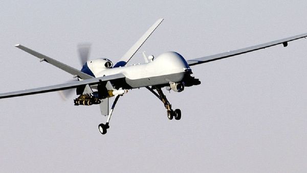US MQ-9 Reaper drone in flight US MQ-9 Reaper drone in flight - Sputnik International