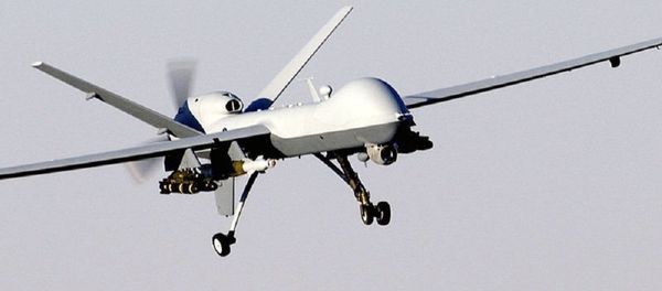 US MQ-9 Reaper drone in flight US MQ-9 Reaper drone in flight - Sputnik International