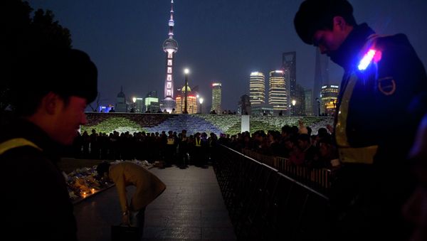 Security guards stand near the site of a deadly stampede Security guards stand near the site of a deadly stampede - Sputnik International