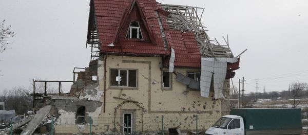 A private house destroyed in a recent battles between the Ukrainian army and the militia A private house destroyed in a recent battles between the Ukrainian army and the militia - Sputnik International