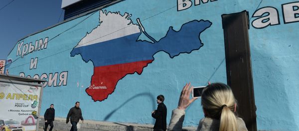 Patriotic graffiti in Moscow related to Crimea's reuniting with Russia Patriotic graffiti in Moscow related to Crimea's reuniting with Russia - Sputnik International