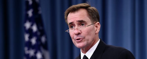 Pentagon press secretary Navy Rear Adm. John Kirby speaks during a briefing at the Pentagon - Sputnik International