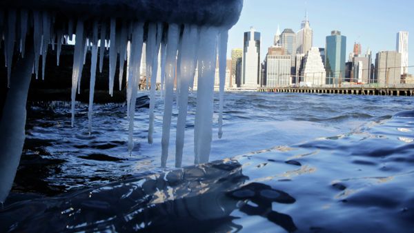 Icicles form on the waterfront in the borough of Brooklyn in New York on Thursday, Jan. 8, 2015 - Sputnik International