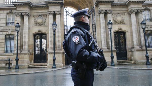 A police officer is in faction in front of the Elysee Palace in Paris A police officer is in faction in front of the Elysee Palace in Paris - Sputnik International