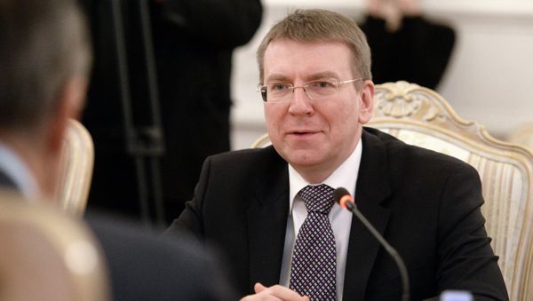Russian Foreign Minister Sergei Lavrov meets with his Latvian counterpart Edgars Rinkevics Russian Foreign Minister Sergei Lavrov meets with his Latvian counterpart Edgars Rinkevics - Sputnik International