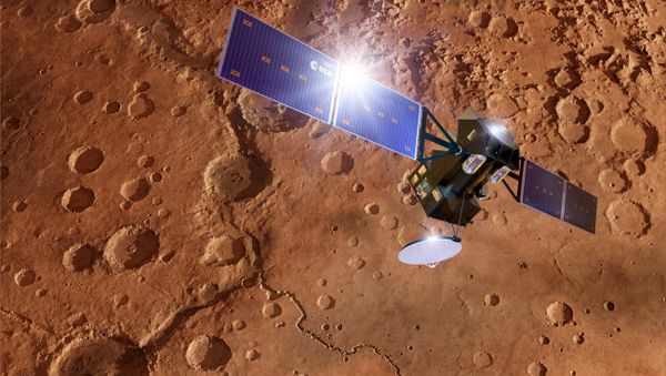 ExoMars TGO spacecraft at Mars, artwork - Sputnik International