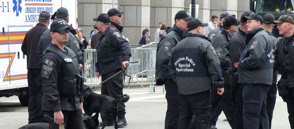 Boston police on the anniversary of a blast during the 2013 Boston Marathon. Boston police on the anniversary of a blast during the 2013 Boston Marathon. - Sputnik International