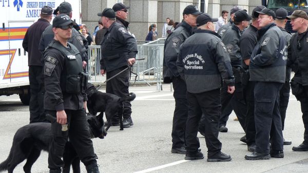 Boston police on the anniversary of a blast during the 2013 Boston Marathon. Boston police on the anniversary of a blast during the 2013 Boston Marathon. - Sputnik International