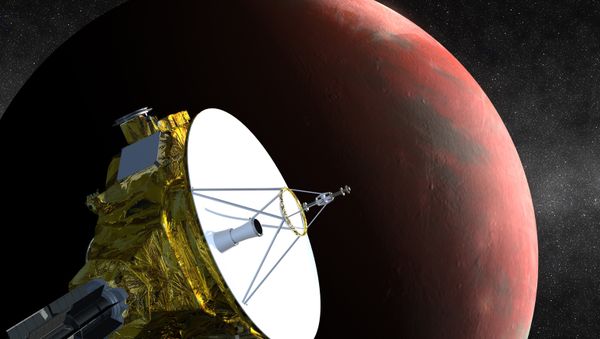 An artist's impression of NASA's New Horizons spacecraft, currently en route to Pluto, is shown in this handout image provided by Science@NASA - Sputnik International