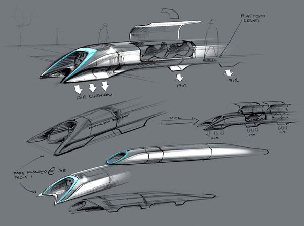 Design sketch of the Hyperloop passenger transport capsule - Sputnik International