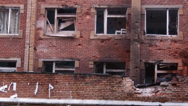 Artillery shell hits hospital in Donetsk Artillery shell hits hospital in Donetsk - Sputnik International