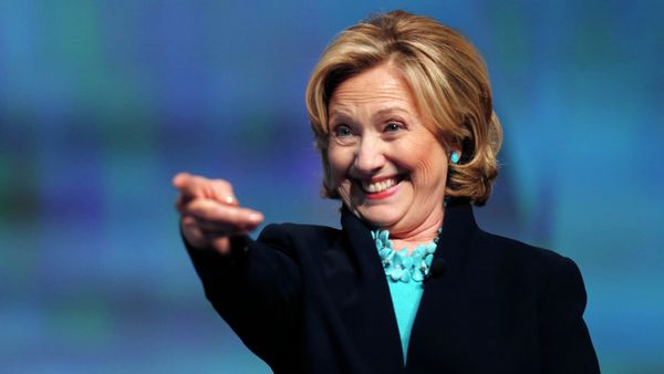 Former Secretary of State Hillary Rodham Clinton reacts as she is introduced to speak at the Massachusetts Conference for Women in Boston, Thursday, Dec. 4, 2014 - Sputnik International