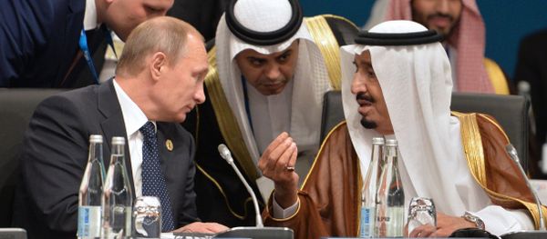 Russian President Vladimir Putin and Crown Prince, Deputy Chairman of the Council of Ministers, Defense Minister of Saudi Arabia Salman bin Abdulaziz Al Saud - Sputnik International