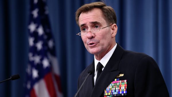 Pentagon press secretary Navy Rear Adm. John Kirby speaks during a briefing at the Pentagon Pentagon press secretary Navy Rear Adm. John Kirby speaks during a briefing at the Pentagon - Sputnik International